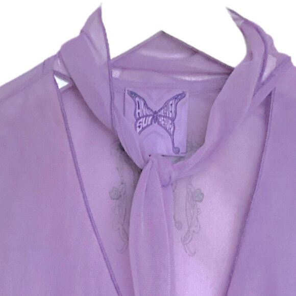 Anna Sui X Heaven Marc Jacobs Mesh Tie Top Small - Limited Edition- $95.00 Lilac - Picture 9 of 14